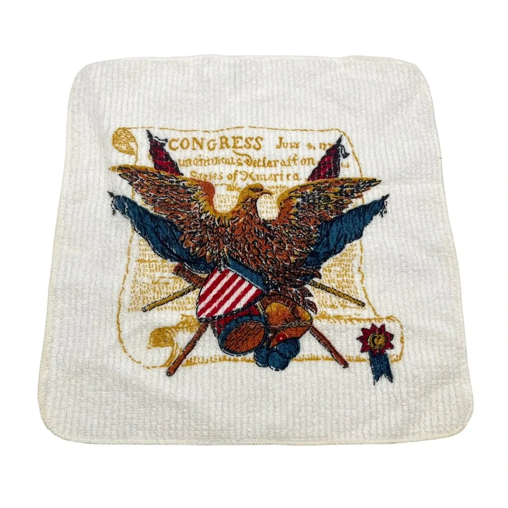 Vintage Cannon Americana Eagle‎ Declaration of Independence Washcloth Set of 2